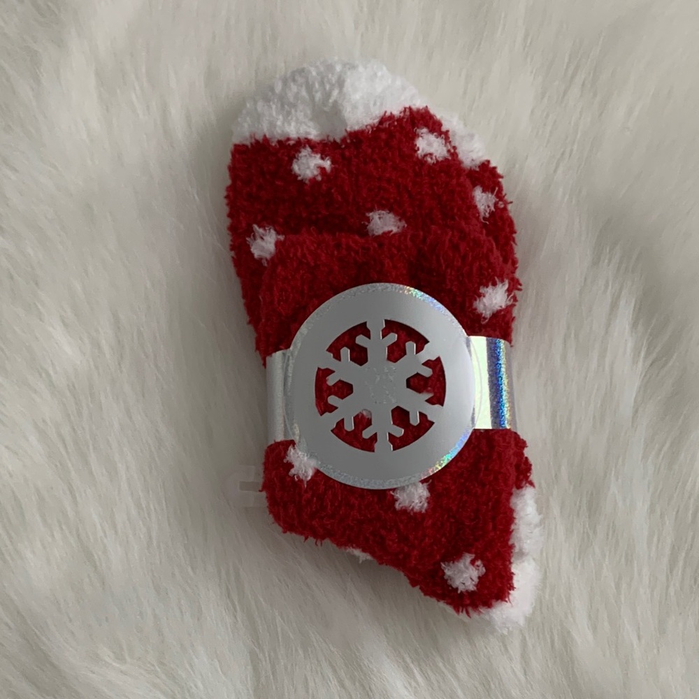 New York & Company Festive Red and White Kids Socks